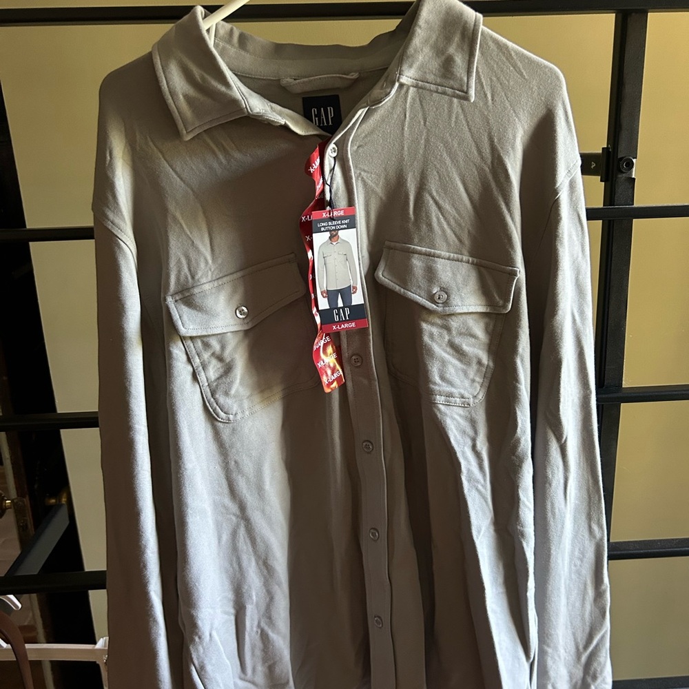 GAP Light Gray Long Sleeve Button-Down